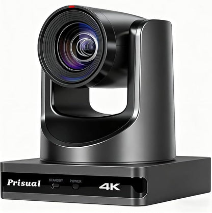 Prisual 4K HDMI/IP/USB PTZ Camera 20X, Advanced PTZ Auto Tracking Camera, 1/1.8”4K UHD 30P with Built-in Tally Light for Church Conference Events, PoE, PT20X-4K (NDI upgradable)