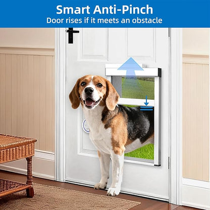 Customizable Size Automatic Dog Door for Door and Wall,No Collar,4 Modes