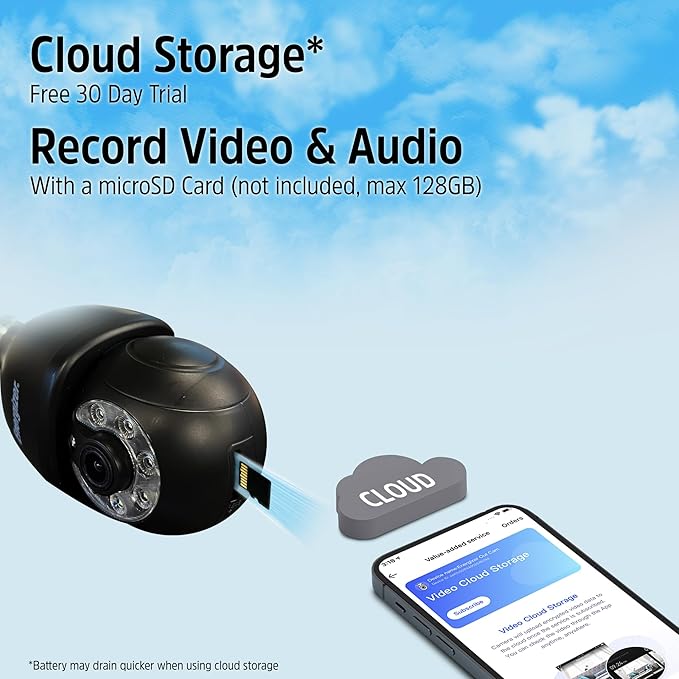 Energizer Smart Outdoor 2K QHD Security Socket Camera, 5GHz & 2.4 GHz Dual Band, Pan & Tilt Motion Tracking, 2-Way Audio, Night Vision, Recording, Instant Alerts, Voice Control with Google & Alexa,