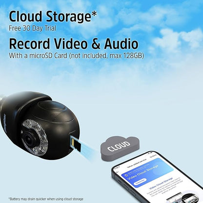Energizer Smart Outdoor 2K QHD Security Socket Camera, 5GHz & 2.4 GHz Dual Band, Pan & Tilt Motion Tracking, 2-Way Audio, Night Vision, Recording, Instant Alerts, Voice Control with Google & Alexa,