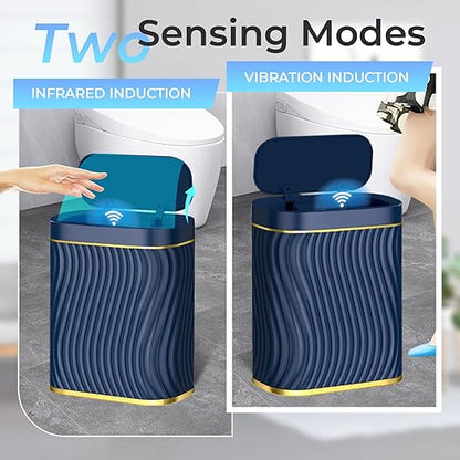 Ogikey Bathroom Small Trash Can with Automatic Touchless Lid, 2.6 Gallon Smart Garbage Can Narrow Waterproof Trash Bin for Bedroom, Office, Living Room