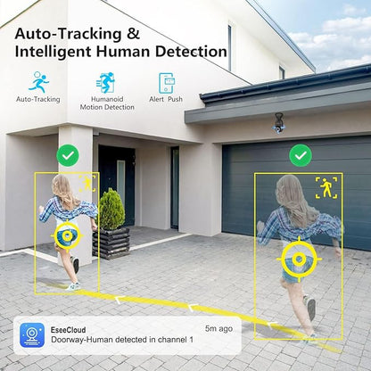 Jennov 2K Light Bulb Security Camera Wireless Outdoor, Indoor Light Socket Cameras for Home Security, Human Detection, 355°, Color Night Vision, 5G/2.4G WiFi, Screw in, Compatible with Alexa