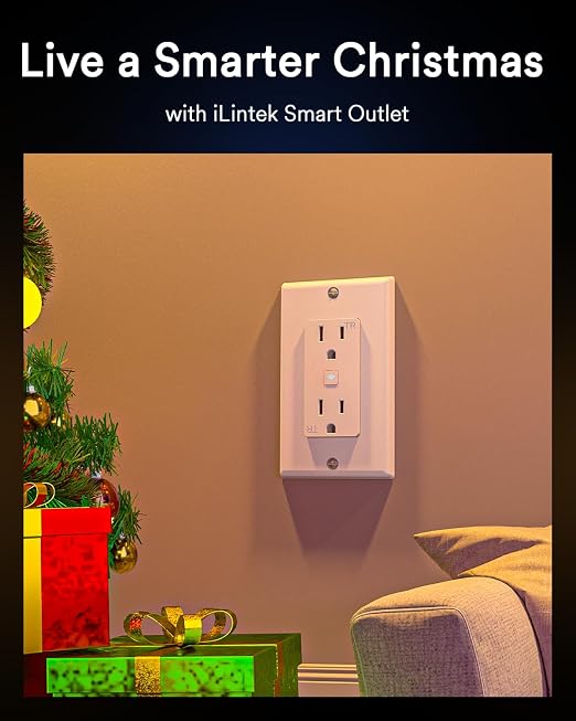 Lumary Smart Wall Outlet 110V 15Amp, Timer, Remote Control, ETL FCC, Group | Tamper-Resistant, No Hub Required, 2.4G WiFi Outlet, Works with Alexa/Google Home, Kitchen/Bedroom/Living Room/Office, 1 Pack