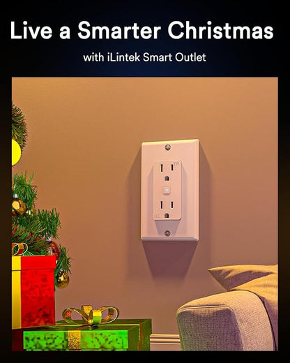 Lumary Smart Wall Outlet 110V 15Amp, Timer, Remote Control, ETL FCC, Group | Tamper-Resistant, No Hub Required, 2.4G WiFi Outlet, Works with Alexa/Google Home, Kitchen/Bedroom/Living Room/Office, 1 Pack