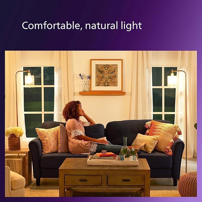 PHILIPS LED 65W BR40 4-Pack Ultra Definition Soft White (2700K) 800 Lumen (10W = 65W) Dimmable Frosted Flicker-Free Light Bulbs