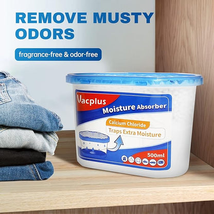 Vacplus Moisture Absorbers 6 Pack, Portable Humidity Absorber Boxes for Your Bathroom, Closet & Car, Dehumidifier with Fragrance Free, 10.5 Oz