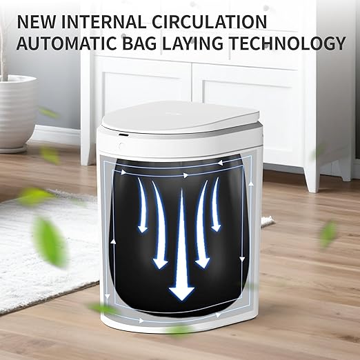 TOWNEW S2000 Auto-Sealing Trash Can, 5.5 Gallon Automatic with Hands-Free Sensor and Self-Replacing Bags for Kitchen, Office