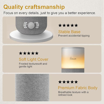 Hotel Collection Diffuser Machine,Fabric-Wrapped Design,Candlelight Atmosphere Lamp,Whisper-Quiet,1000 Sq Ft,Scent Waterless Essential Oil Diffuser,Scent Air Machine Home - Grey