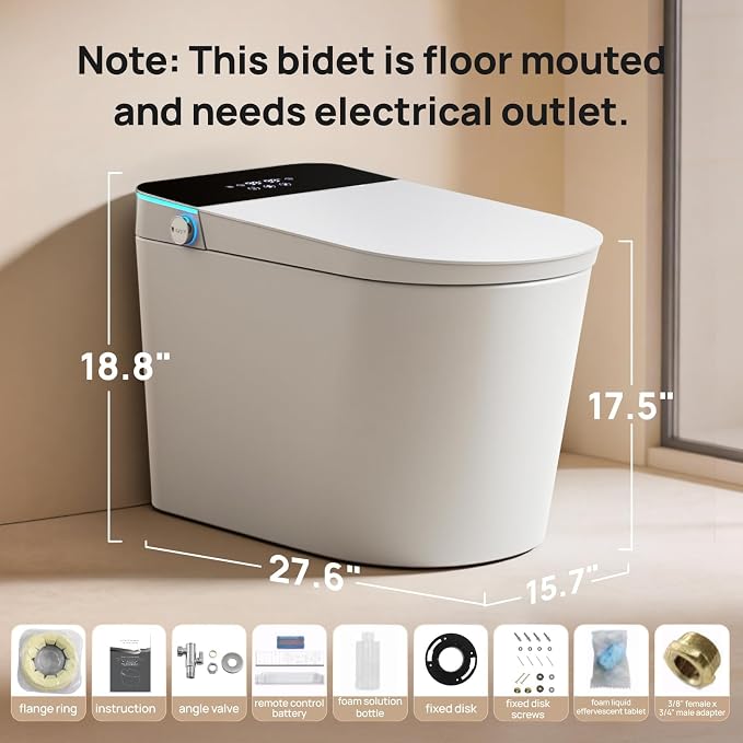 Smart Toilet with Bidet Built-in: Ultra Gentle Wash Bidet Toilet Child Mode