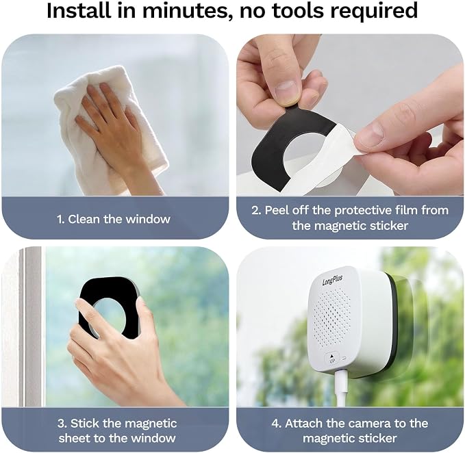 LongPlus 5MP 3K Window Camera for Home Security, WiFi6 Safeview Camera