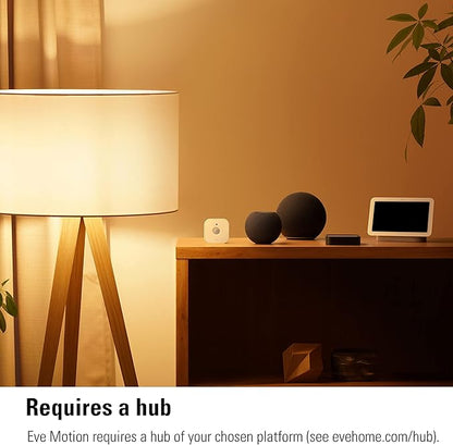 Eve Motion - Smart Motion Sensor with Light Sensor, IPX3 Water Resistance, Automatic Activation of Lights and Devices, Thread & Energy - Smart Plug, App and Voice Control, 100% Privacy