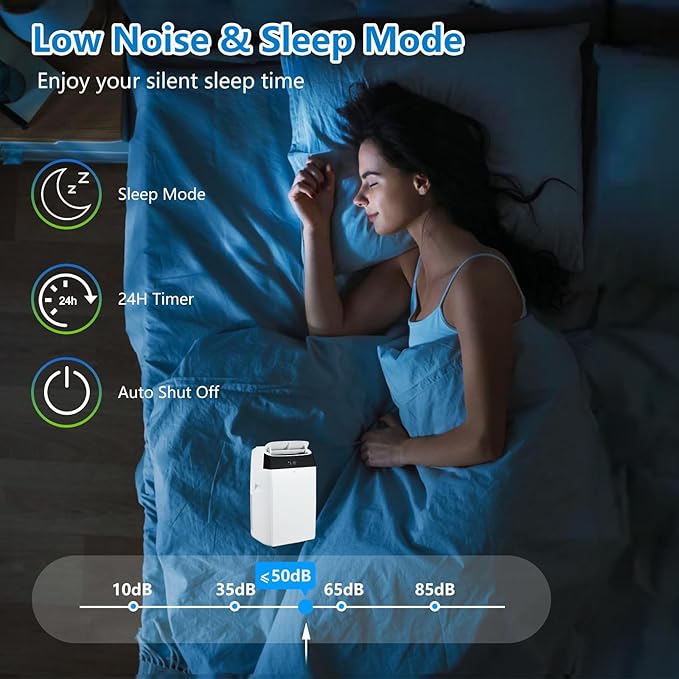 GAOMON 14000 BTU Portable Air Conditioners With Remote Control,3-In-1 Free Standing Cooling AC Unit With Fan & Dehumidifier,Smart/Sleep Mode,3 Speed,Auto Swing,24H Timer,White Lid