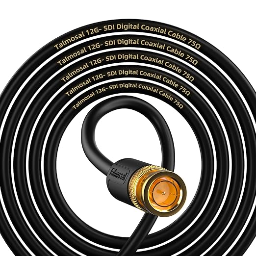 12G SDI Cable 100 ft, RG11 Coax 4K BNC Cable Supports HD-SDI/3G-SDI/6G-SDI/12G-SDI/4K/8K 75 Ohm 4K SDI Video Cable for Blackmagic Design Converter, Video Security Camera
