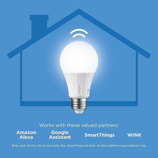 Sengled Zigbee Smart Light Bulbs, Smart Hub Required, Works with SmartThings and Echo with built-in Hub, Voice Control with Alexa and Google Home, Daylight 60W Equivalent A19 Alexa Light Bulb, 8 Pack
