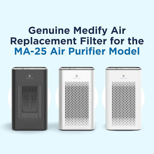 Medify MA-25 Genuine Replacement Filter Set for Allergens, Smoke, Wildfires, Dust, Odors, Pollen, Pet Dander | 3 in 1 with Pre-filter, True HEPA H13 and Activated Carbon for 99.9% Removal | 1-Pack