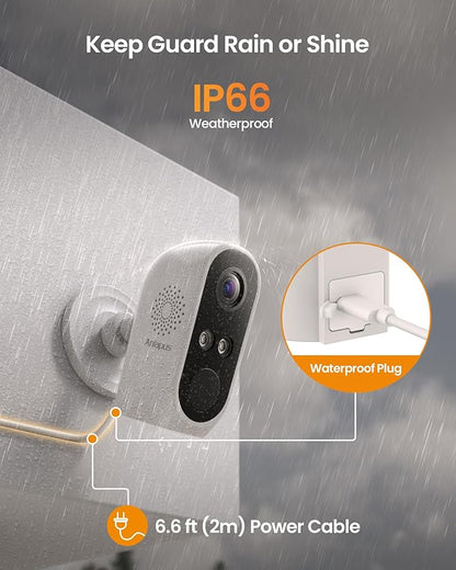 Anlapus 3MP 2K WiFi Security Camera Outdoor Indoor, WiFi6 & 2.4GHz Plug-in Cameras for Home Security, Color Night Vision, Human Vehicle Detection, Spotlight Siren Alarms, 24/7 Recording,Easy Install