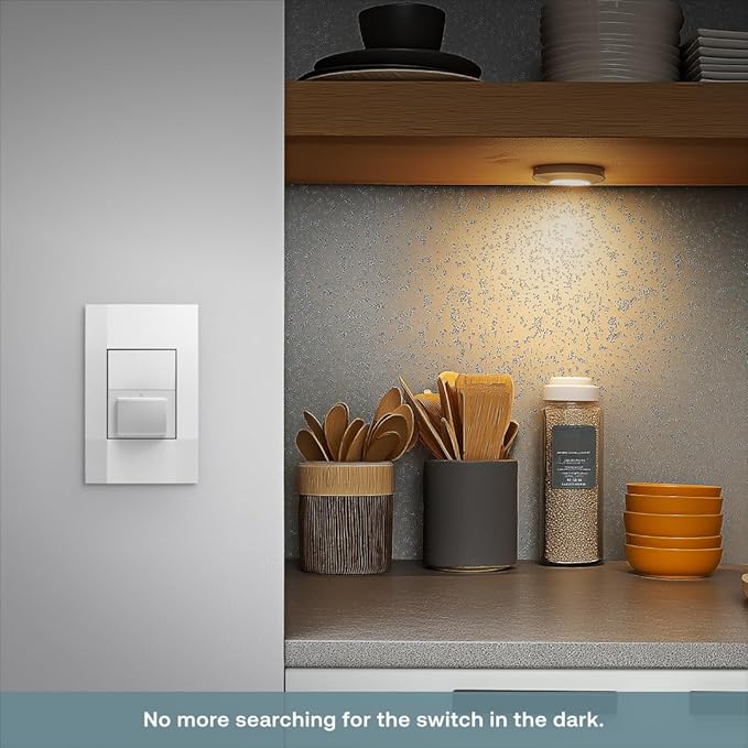 Simple Motion Sensor Switch by Deako, Automatic Timer, Occupancy and Vacancy Modes, Auto On and Off, Single Pole, Neutral Wire Required, White