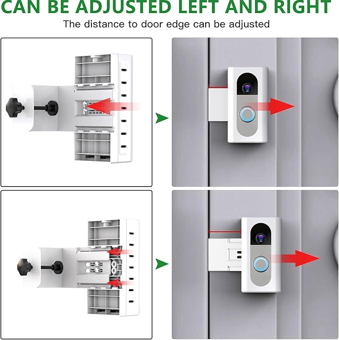 QIBOX Anti-Theft Video Doorbell Mount Compatible with Ring/Blink Video Doorbell 4/3/3 Plus/2/1/(2020 Release), Adjustable No-Drill Mounting Bracket Adapter Holder Accessories for Home Rentals, White