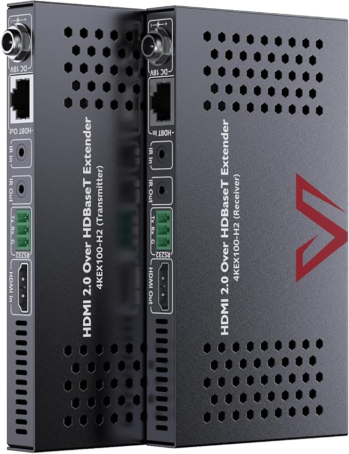 AV Access HDBaseT HDMI Extender 4K@60Hz 4:4:4 HDR (Dolby Vision), 100m/330ft Long Distance, PoC, IR, RS232 for TV to Another Room, Conference Room(4KEX100-H2)