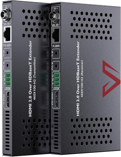 AV Access HDBaseT HDMI Extender 4K@60Hz 4:4:4 HDR (Dolby Vision), 100m/330ft Long Distance, PoC, IR, RS232 for TV to Another Room, Conference Room(4KEX100-H2)