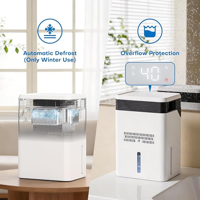 Dehumidifier 101 OZ, Dehumidifier for Bedroom(1000 sq. ft), Sleep Mode, Humidity Display, Dehumidifiers for Home Bathroom Basement RV Closet