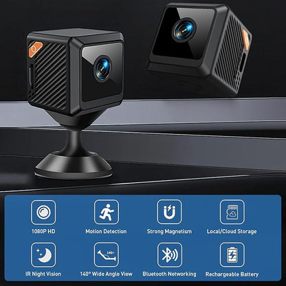 Hidden Camera for Home Security - 1080P HD Mini Indoor Camera for Surveillance - Spy Cam with WiFi Wireless, App Control, Motion Detection, Night Vision, Instant Alerts, Cloud & SD Card Storage