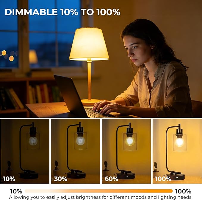 GvvooHome E26 G16.5 Edison LED Bulb, Dimmable 4W 40W Equivalent, 2700K Warm White, Round Globe Bulbs for Chandeliers, Ceiling Fan, Vanity & Pendant Lights, 90+ CRI, 400LM, 6 Pack