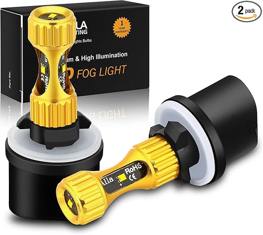 Alla Lighting 899 880 LED Fog Lights Bulbs 3000lm Extreme Super Bright 12V 892 886 PG13 Replacement