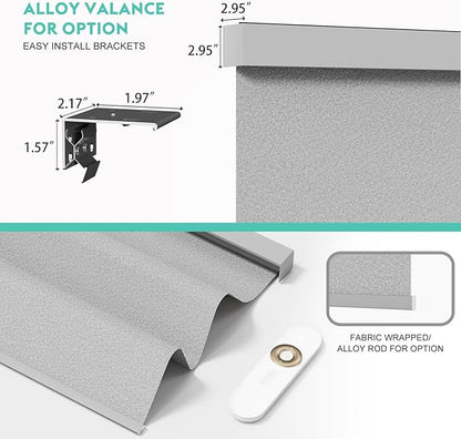 Motorized Blinds with Remote, Blackout Smart Automatic Electric Blinds for Windows Compatible with Alexa Homekit, Cordless Indoor Motorized Roller Shades with Custom Size（Sliver Twilight）