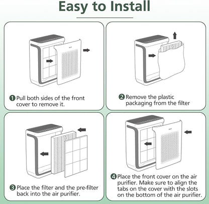 Vital 200S Replacement Filter for LEVOIT Vital 200S Vital 200S-P Air Purifier, High-Efficiency Activated Carbon, Vital 200S-RF, LRF-V201-WUS, 2 Pack, White