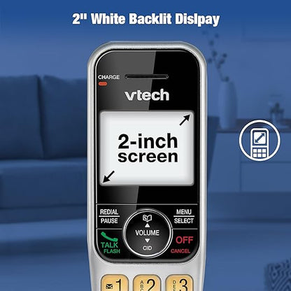VTech 2-Handsets Cordless Phone System for Home with Call Block, Large Display & Buttons, Backlit Screen, Full-Duplex Speakerphone, Caller ID/Call Waiting, DECT 6.0, Table & Wall Mountable | CS5319-2