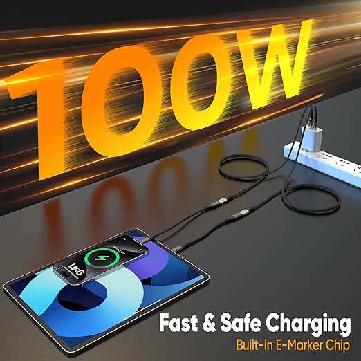 USB C Extension Cable 5 Pack,Multi Pack 3FT USBC Male to Female Cord, [USB 3.2 Gen2/10Gbps] 100W/5A Fast Charging 4K@60Hz Video USB C Cable for iPhone 17PM,MacBook,iPad Pro,Carplay,Security Camera