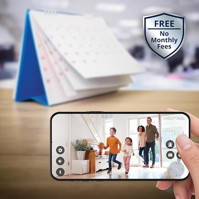 Night Owl 4K Wi-Fi Security Hub System with 4X 2K AC Powered Indoor/Outdoor Wi-Fi Cameras, 64GB MicroSD, Motion Alerts, Remote Viewing, No Monthly Fees