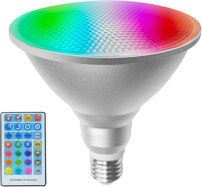 Easter Flood Light Bulbs with Remote Timing Function,Outdoor E26 30W Par38 LED Bulb Color Changing,Garden Landscape Lamps for Easter Day Home Party Decoration