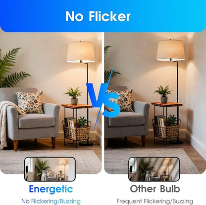 E ENERGETIC LIGHTING LED Light Bulbs 100 Watt Equivalent, Warm White 3000K, 1600LM Super Bright, Non-Dimmable A19 LED Light Bulbs, E26 Standard Base, ETL Listed, 6 Packs
