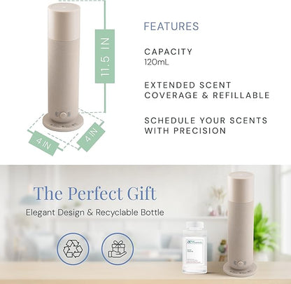 AE800 Tower Bluetooth Smart Diffuser with Santal Oil, A Warm Sandalwood & Cardamom Blend, Waterless Scent Machine for Home or Office, Large Room Coverage Up to 800 Sq. Ft.