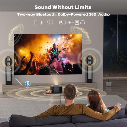 ONOAYO Outdoor-Projector-4K with 60W Dolby Audio and Official Licensed Apps