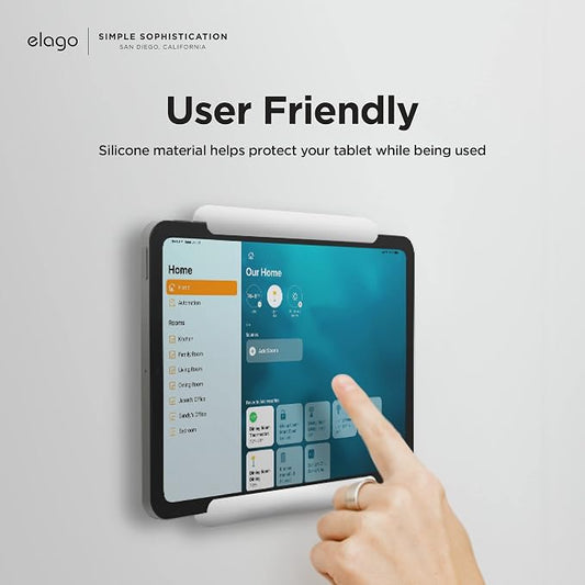 elago Home Hub Mount for iPad mini/Air/Pro | [iPad Wall Mount] [Homekit Mount] [Easy Installation] [Scratch-Free] [Cable Management Included] [White]