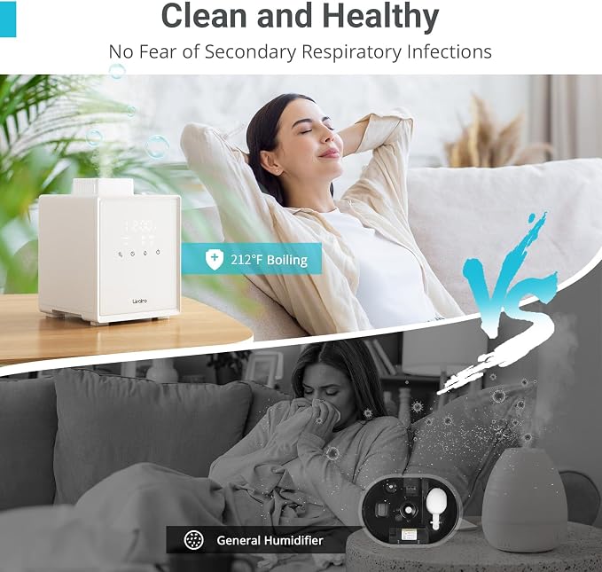 Livatro 3L Stainless Steel Humidifiers for bedroom with Warm Mist Steam