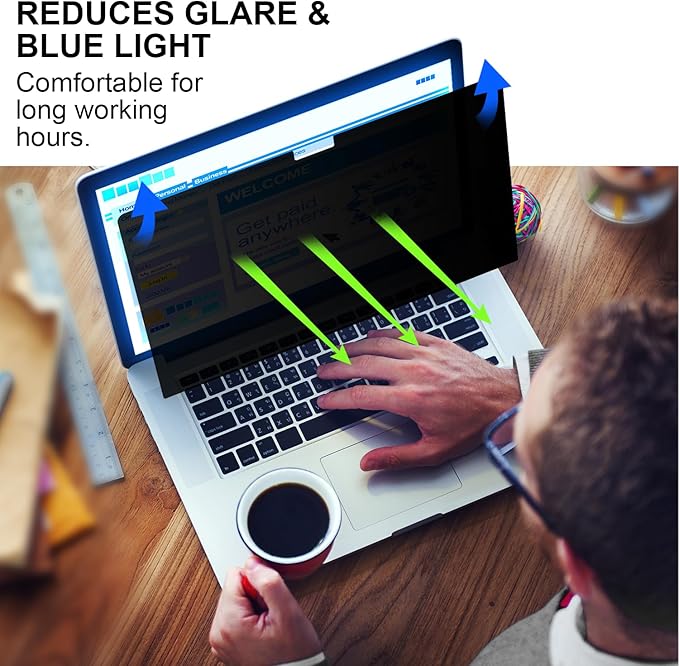 Privacy Screen for MacBook Pro 14 Inch (2021-2026, M1, M2, M3, M4, M5, Pro, Max), Removable Matte Anti Glare Blue Light Protector Private Security Filter