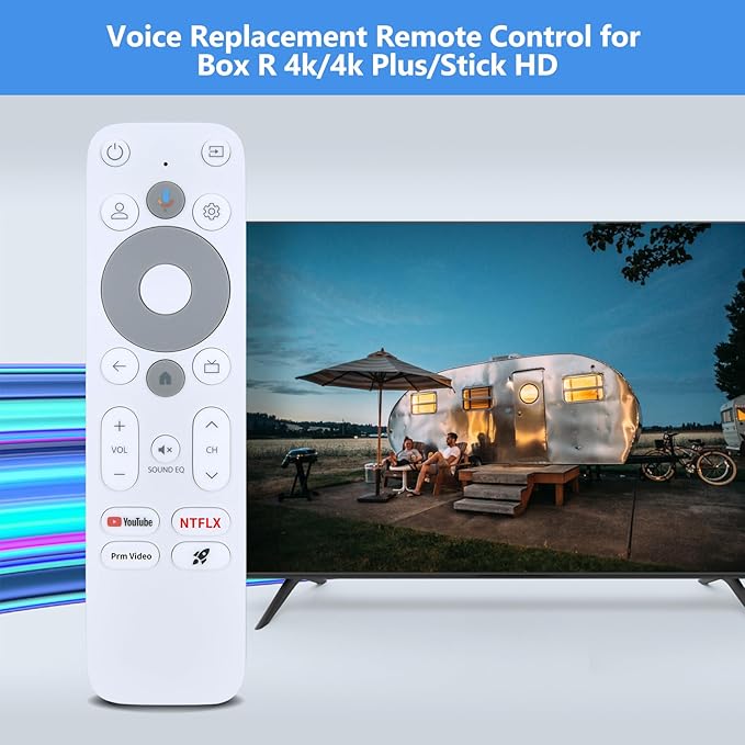 PZL Replacement Voice Remote Control for Homatics Box R 4k/4k Plus/Stick HD, for XGIMI White Streaming Dongle with Android TV System