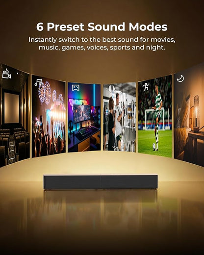 ULTIMEA Sound Bar with Wireless Subwoofer, 240W Peak Power, VoiceMX & BassMX, App Control, 2.1ch Soundbar for Smart TV, Adjustable Bass, HDMI, Optical, Bluetooth 6.0, Poseidon M30 (2026 Model)