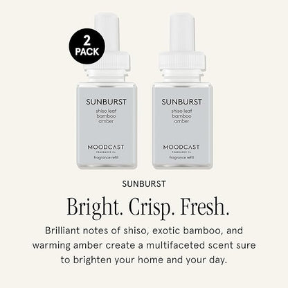 Pura & Moodcast Home Scent Refill - Smart Home Air Diffuser - Long-Lasting Premium Fragrance per Refill - Household Essential - Clean & Safe Diffuser Fragrance - 2 Pack, Sunburst