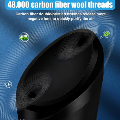 Car Air Cleaner Ionizer, Plug-in Auto Air Freshener With Ambient Lighting, Portable USB Vehicle Odor Eliminator for Removing Smoke, Pet and Food Odors, Dust (Black)