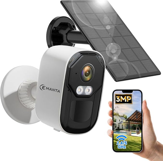 2K Security Cameras Wireless Outdoor, Solar & Battery Powered
