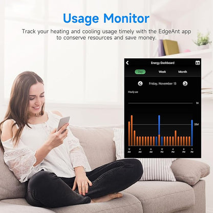 Smart Thermostats for Home, WiFi Thermostats Compatible with Alexa and Google Assistant,7day x 8period Programmable Control Tuya/Smart Life, Energy Saving, C-Wire Require (Black)