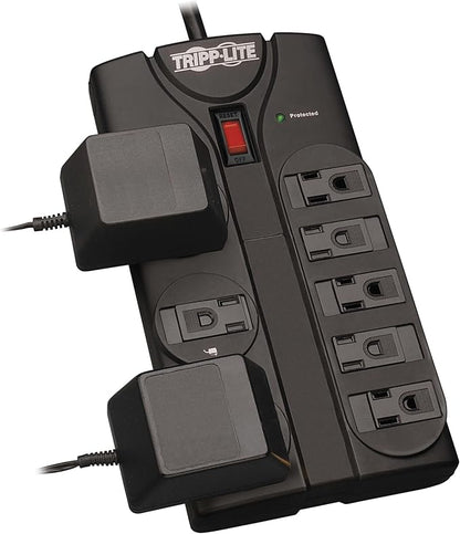Eaton Tripp Lite Series TLP808B 8 Outlet Surge Protector Power Strip with Flat Plug, 1440 Joule Rating, Black, UL Listed & Certified, 8ft Extension Cord with Multiple Outlets for Home Office