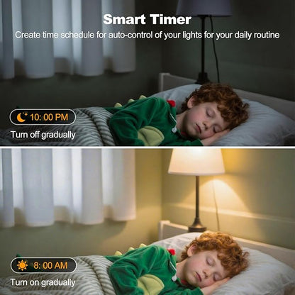 VTimes Smart Light Bulbs, A19 E26 WiFi Bluetooth LED Smart Bulb, Color Changing RGBCW Dimmable Bulb, Works with Alexa & Google Home, 16 Million Colors 2700K-6500K, 9W 800 Lumens 60W Equivalent, 4 Pack