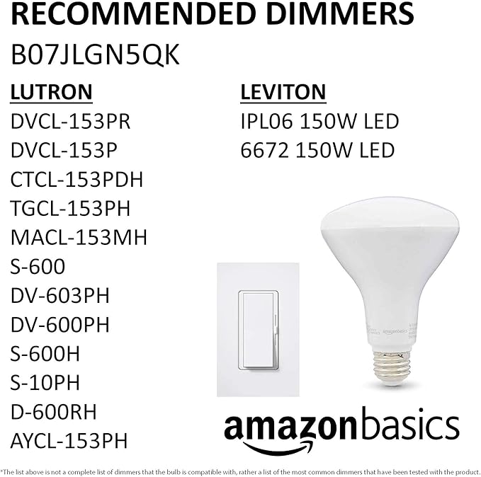 Amazon Basics BR30 LED Light Bulb, 65W Equivalent, 11W Energy Efficient, E26 Standard Base, Soft White 2700K, Dimmable, 10,000 Hour Lifetime, 16-Pack