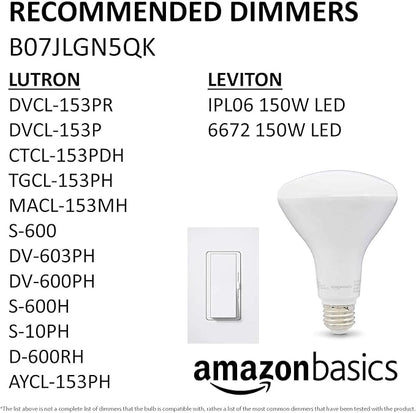 Amazon Basics BR30 LED Light Bulb, 65W Equivalent, 11W Energy Efficient, E26 Standard Base, Soft White 2700K, Dimmable, 10,000 Hour Lifetime, 16-Pack